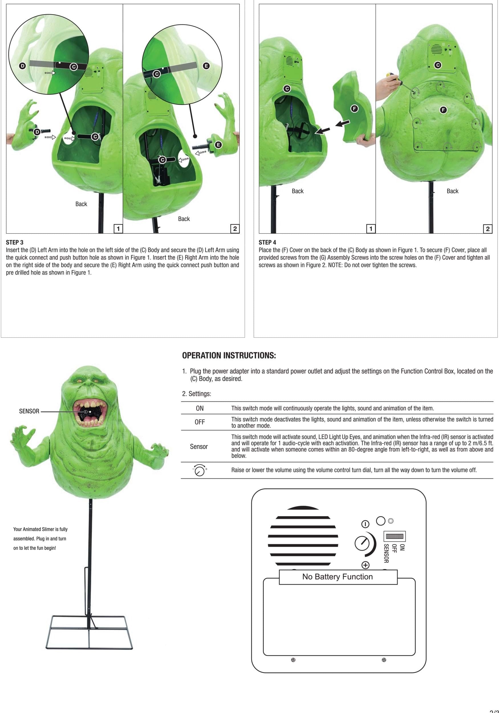 5FT Ghostbusters Animated Slimer Halloween Decoration